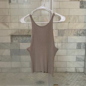H&M Ribbed Tank Top - Taupe